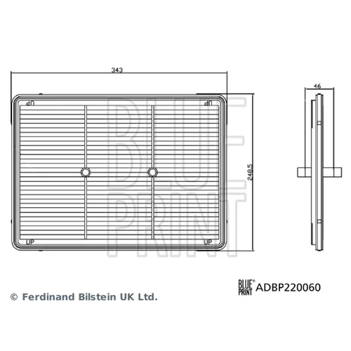 Vzduchový filter BLUE PRINT ADBP220060 - obr. 2