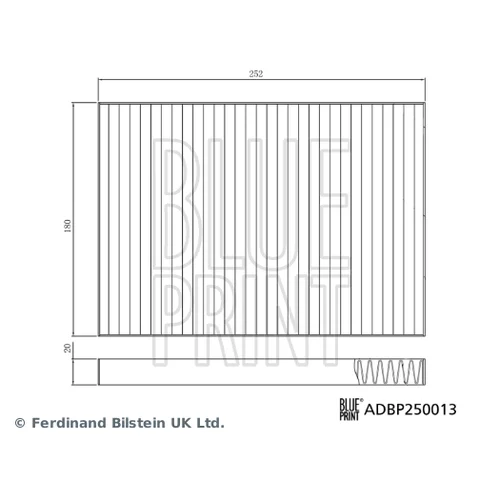 Filter vnútorného priestoru BLUE PRINT ADBP250013 - obr. 1