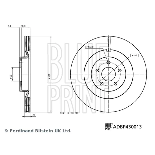 Brzdový kotúč BLUE PRINT ADBP430013 - obr. 2