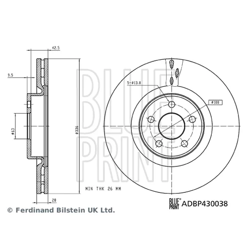 Brzdový kotúč BLUE PRINT ADBP430038 - obr. 2