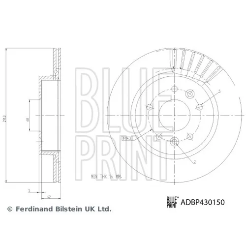 Brzdový kotúč BLUE PRINT ADBP430150 - obr. 2