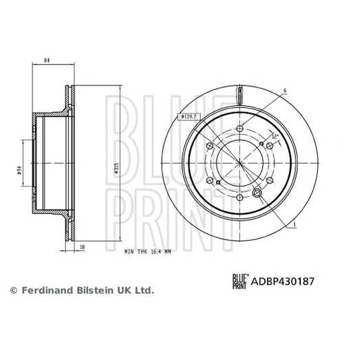 Brzdový kotúč BLUE PRINT ADBP430187