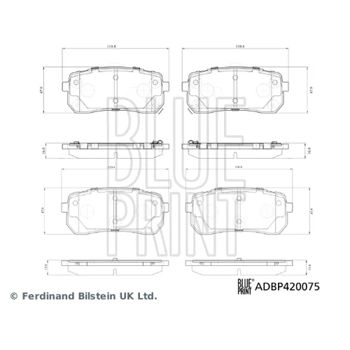 Sada brzdových platničiek kotúčovej brzdy BLUE PRINT ADBP420075 - obr. 1