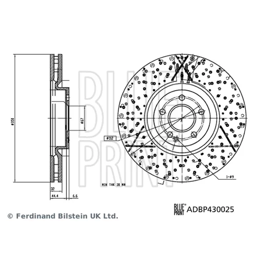 Brzdový kotúč BLUE PRINT ADBP430025 - obr. 1