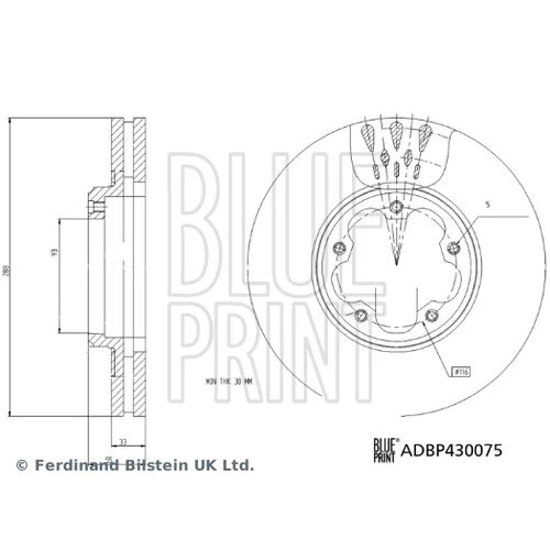 Brzdový kotúč BLUE PRINT ADBP430075 - obr. 2