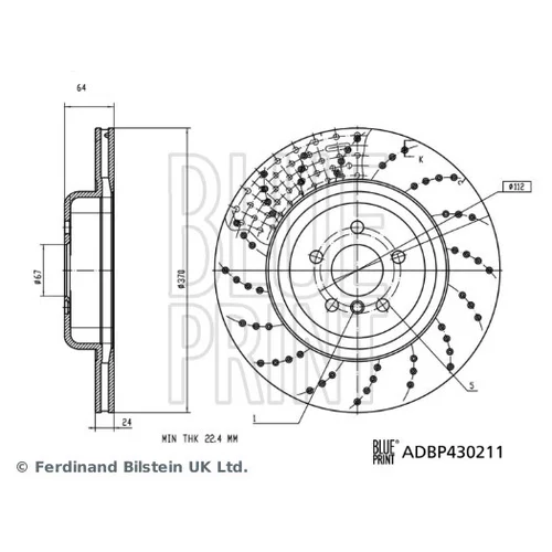 Brzdový kotúč BLUE PRINT ADBP430211