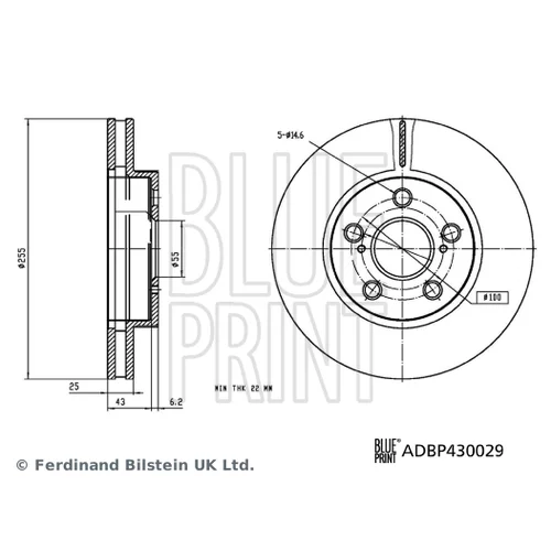 Brzdový kotúč BLUE PRINT ADBP430029 - obr. 2