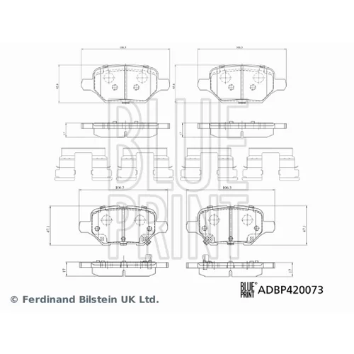 Sada brzdových platničiek kotúčovej brzdy BLUE PRINT ADBP420073 - obr. 1