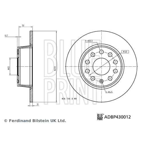 Brzdový kotúč BLUE PRINT ADBP430012 - obr. 2