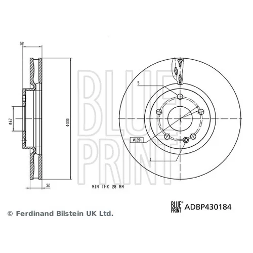 Brzdový kotúč BLUE PRINT ADBP430184