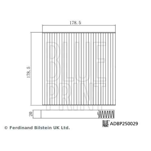 Filter vnútorného priestoru BLUE PRINT ADBP250029 - obr. 1