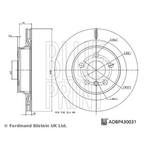 Brzdový kotúč BLUE PRINT ADBP430031 - obr. 2