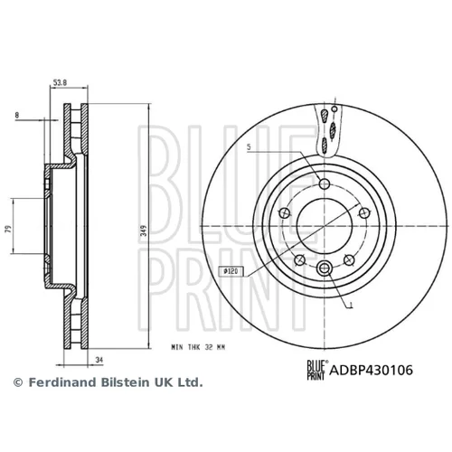 Brzdový kotúč BLUE PRINT ADBP430106 - obr. 2