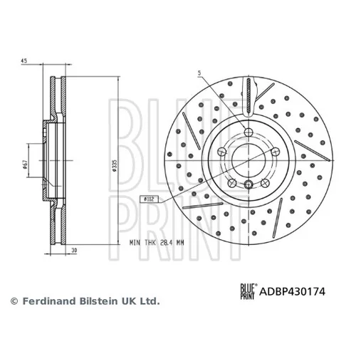 Brzdový kotúč BLUE PRINT ADBP430174