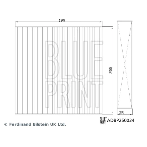 Filter vnútorného priestoru BLUE PRINT ADBP250034 - obr. 1