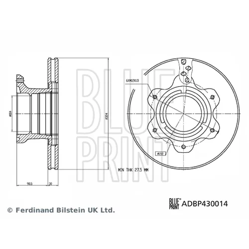 Brzdový kotúč BLUE PRINT ADBP430014 - obr. 2