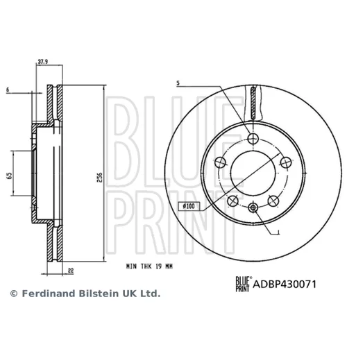 Brzdový kotúč BLUE PRINT ADBP430071 - obr. 2