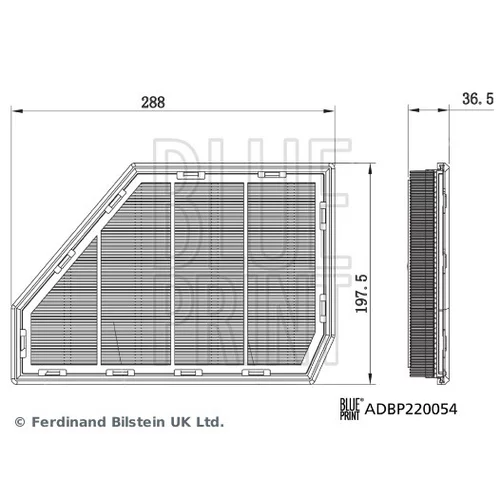 Vzduchový filter BLUE PRINT ADBP220054 - obr. 2