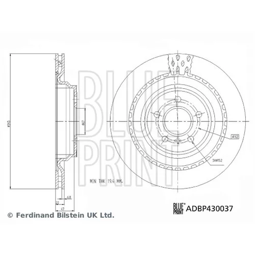 Brzdový kotúč BLUE PRINT ADBP430037 - obr. 2