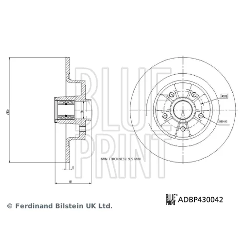 Brzdový kotúč BLUE PRINT ADBP430042 - obr. 2