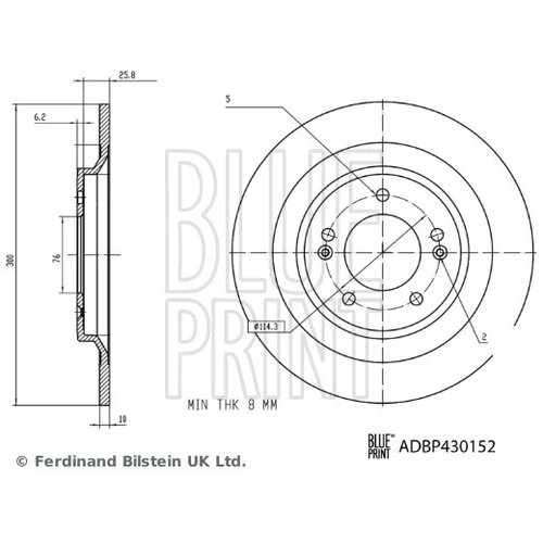 Brzdový kotúč BLUE PRINT ADBP430152 - obr. 2