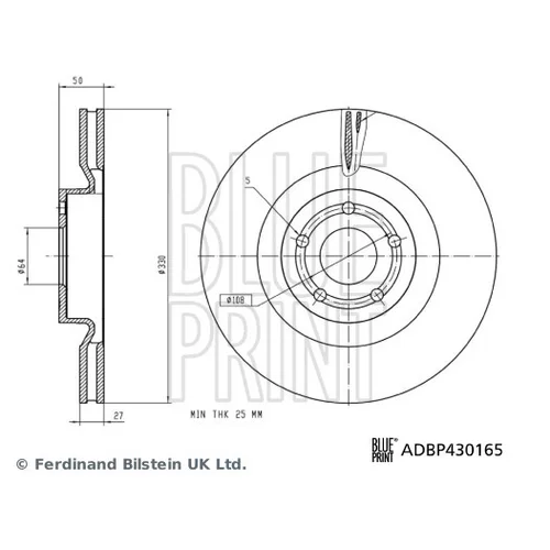 Brzdový kotúč BLUE PRINT ADBP430165