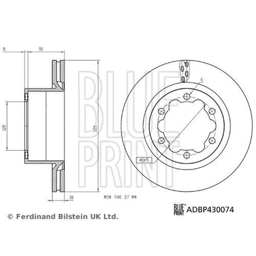 Brzdový kotúč BLUE PRINT ADBP430074 - obr. 2