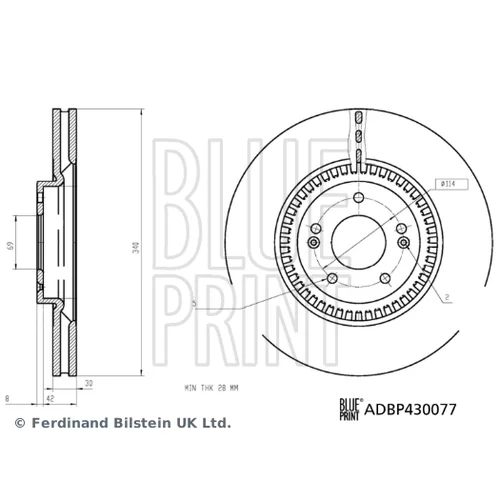 Brzdový kotúč BLUE PRINT ADBP430077 - obr. 2