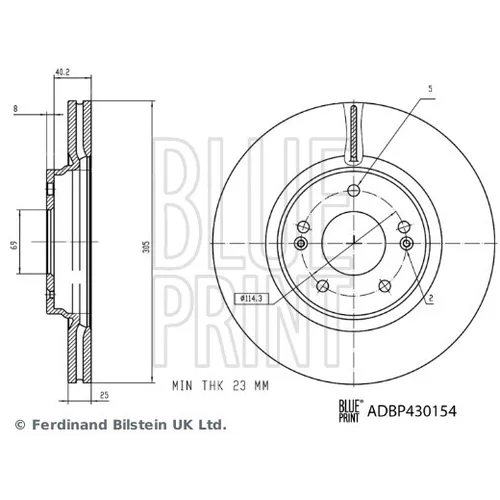 Brzdový kotúč BLUE PRINT ADBP430154 - obr. 2