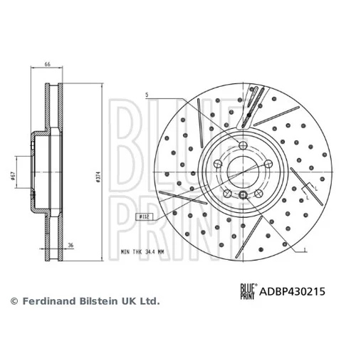 Brzdový kotúč BLUE PRINT ADBP430215