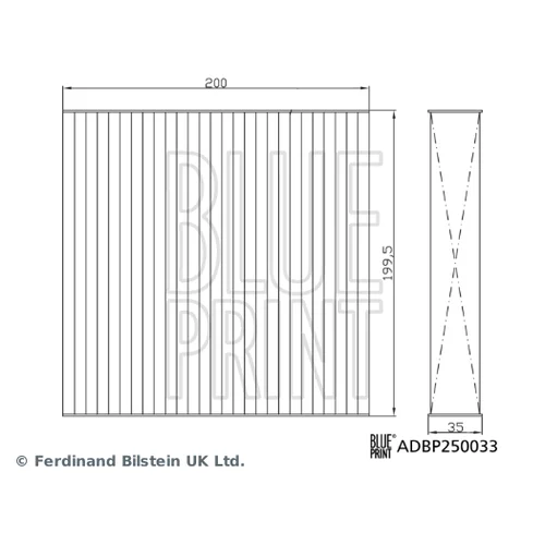 Filter vnútorného priestoru BLUE PRINT ADBP250033 - obr. 1