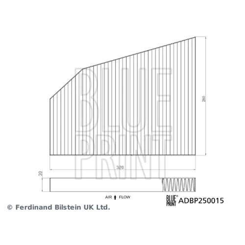 Filter vnútorného priestoru BLUE PRINT ADBP250015 - obr. 1