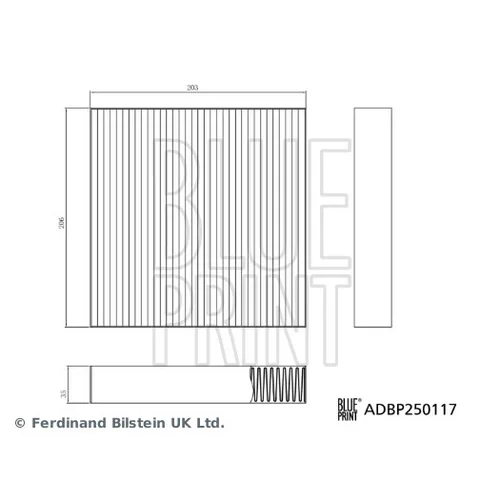 Filter vnútorného priestoru BLUE PRINT ADBP250117