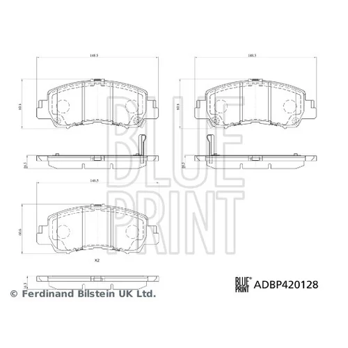 Sada brzdových platničiek kotúčovej brzdy BLUE PRINT ADBP420128 - obr. 1