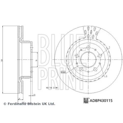 Brzdový kotúč BLUE PRINT ADBP430115 - obr. 3