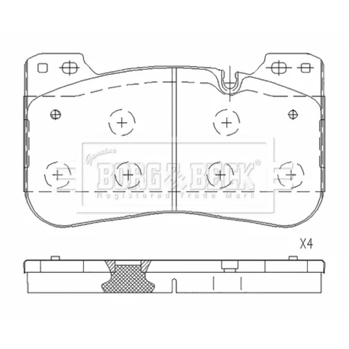 Sada brzdových platničiek kotúčovej brzdy BORG & BECK BBP2801