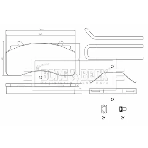 Sada brzdových platničiek kotúčovej brzdy BORG & BECK BBP33021