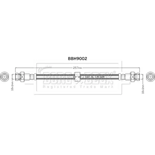 Brzdová hadica BORG & BECK BBH9002