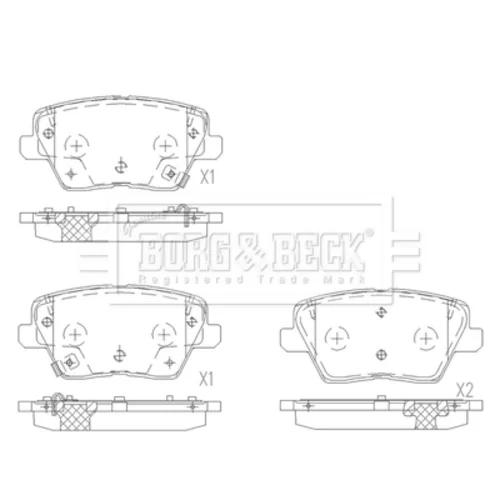 Sada brzdových platničiek kotúčovej brzdy BORG & BECK BBP2680