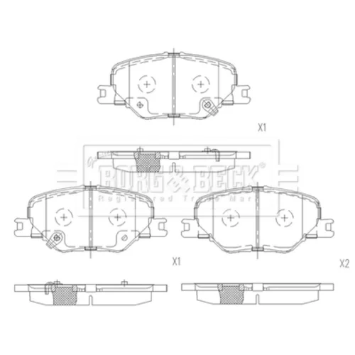 Sada brzdových platničiek kotúčovej brzdy BORG & BECK BBP2672 - obr. 1