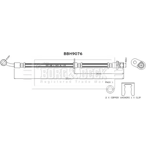 Brzdová hadica BORG & BECK BBH9076