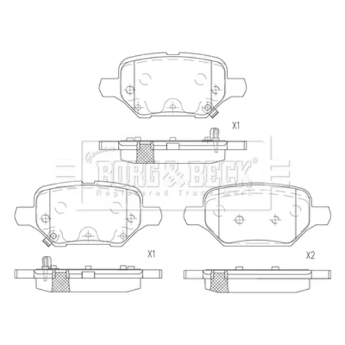 Sada brzdových platničiek kotúčovej brzdy BORG & BECK BBP2838 - obr. 1