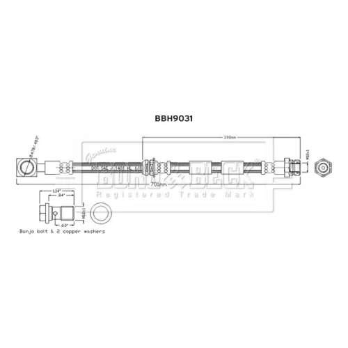 Brzdová hadica BORG & BECK BBH9031