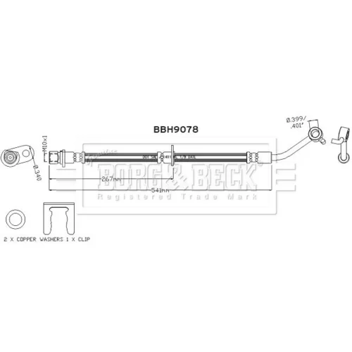 Brzdová hadica BORG & BECK BBH9078