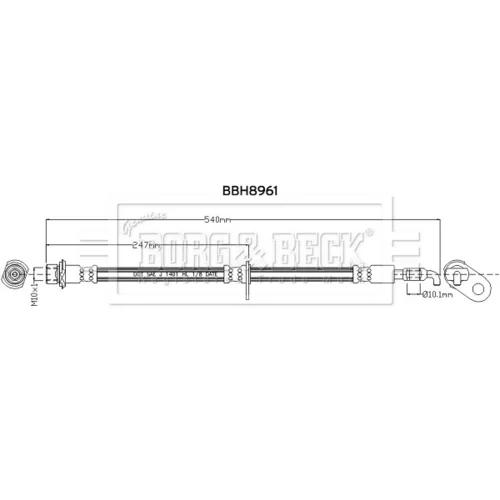 Brzdová hadica BORG & BECK BBH8961