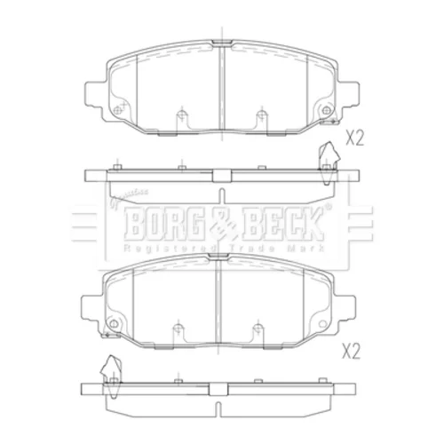 Sada brzdových platničiek kotúčovej brzdy BORG & BECK BBP2902