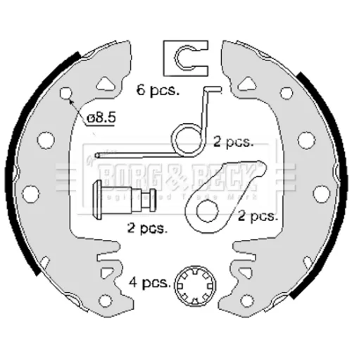 Sada brzdových čeľustí BORG & BECK BBS6086