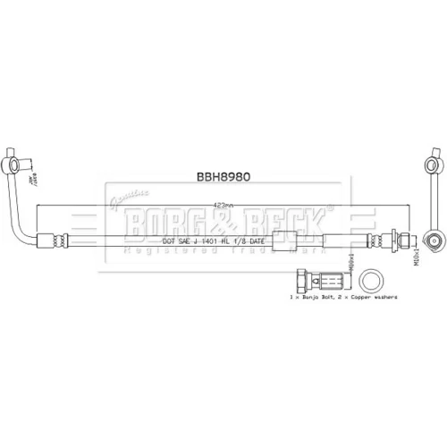 Brzdová hadica BORG & BECK BBH8980