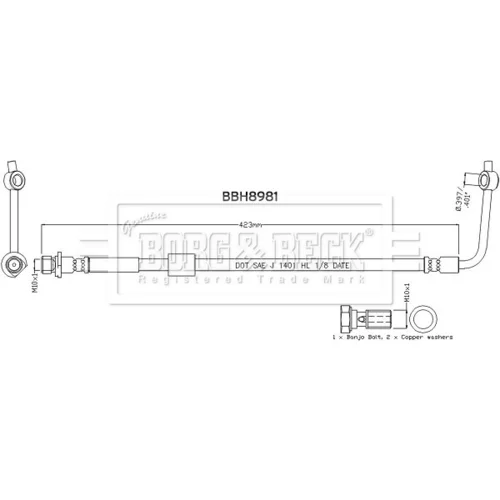 Brzdová hadica BORG & BECK BBH8981