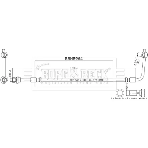 Brzdová hadica BORG & BECK BBH8964